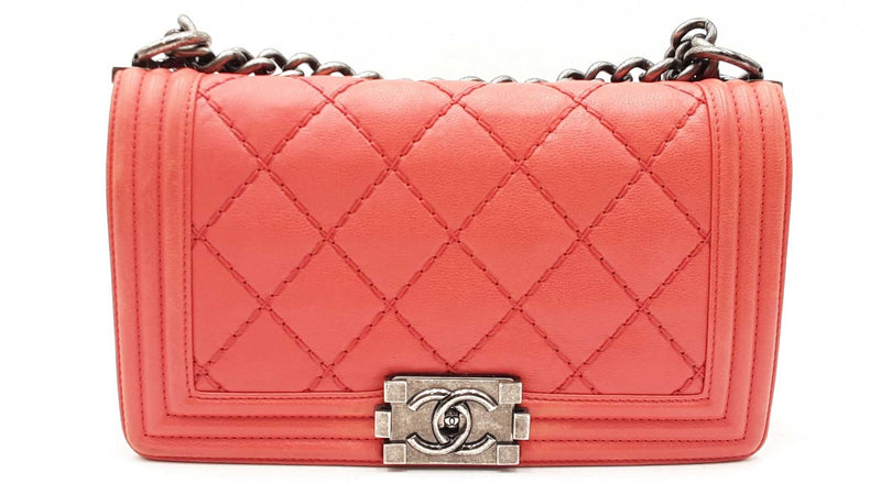 Chanel Boy Bag Red Quilted Double Stitch Sd0925oozxdu
