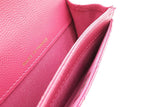 Chanel Fuchsia Quilted Caviar Flap Card Holder Eb1225wxzde
