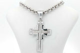 0.52cttw Diamond Cross Pendant Necklace 14k White Gold 35.5g 23.5in Eb1026lrxzsa
