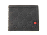 Gucci Guccissima Web Bifold Wallet In Embossed Navy Blue Leather Fw1225crdu