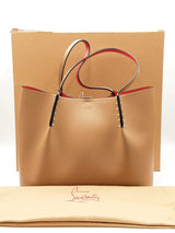 Christian Louboutin Cabarock Spiked Large Tote Bag In Taupe Leather Fw1125wordu
