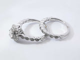 0.70 Cttw Diamond & 14k Gold Double Halo Bridal Set 5.5 Grams Size 5 Fw0326poxdu