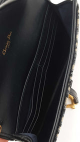 Christian Dior Saddle Pouch With Chain In Blue Oblique Jacquard Fw1026wzxdu