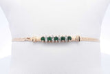 Green Gemstone & Diamond Bracelet In 14k Yellow Gold 3.6 Grams 7 Inch Eb0924exsa