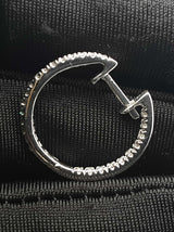 Diamond & 10k White Gold Inside Out Hoop Earrings 2.9 Grams Fw0526lwrdu