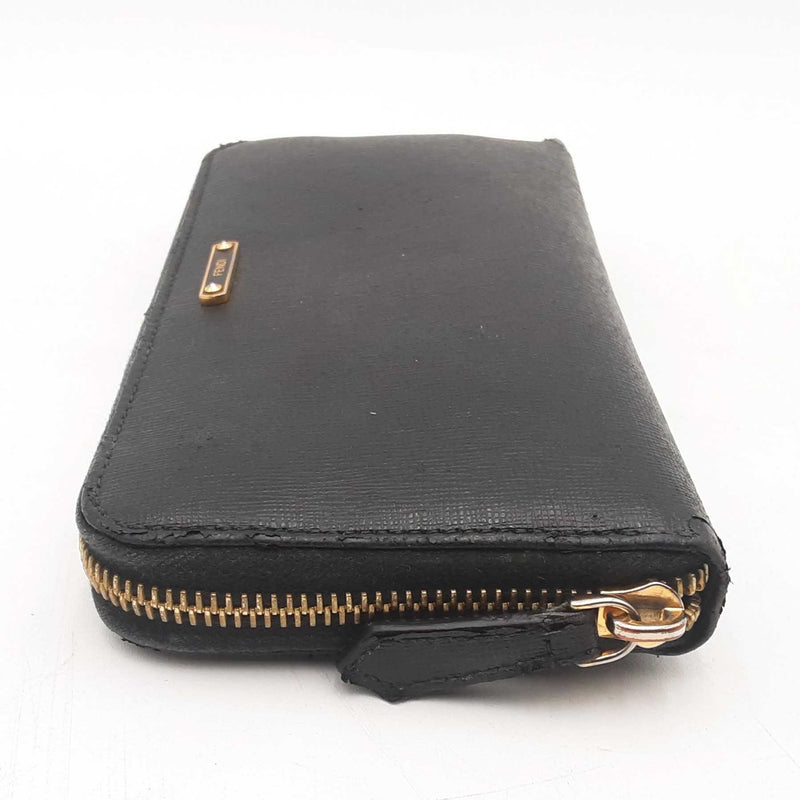 Fendi Zip Around Black Leather Wallet Sd0425rzsa