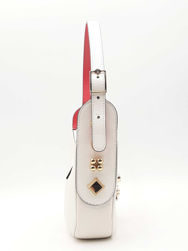 Christian Louboutin Carasky White Leather Shoulder Bag Eb1224rxzsa