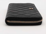 Chanel Caviar Zip Around Wallet Black Aa0826wrzsa