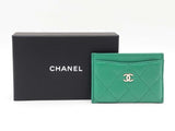 Chanel Classic Card Holder Wallet In Emerald Green Quilted Lambskin Fw0326wrzdu