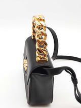 Versace La Medusa Black Leather Top Handle Bag Eb0826pxzde