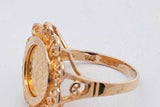 18k Yellow Gold Coin Inspired Ring 3.4 Grams Size 4.5 Eb0826oirsa