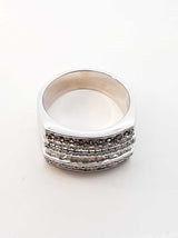 1.69 Cttw Diamond & 14k White Gold Multi Row Ring 15.4g Size 8.25 Fw0726loxzdu