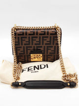 Fendi Kan U Zucca Ff Embossed Logo Shoulder Bag Eb0926pxzde
