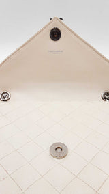 Ysl Saint Laurent Envelope Medium White Quilted Leather Shoulder Bag Sd0526wrzdu