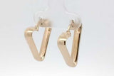 18k Yellow Gold Triangle Hoop Earrings 1.6 Grams Eb0926lorsa