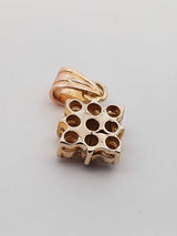 0.63 Cttw Diamond & 10k Yellow Gold Cluster Pendant 1.3 Grams Fw0126opxdu