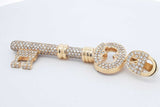 11.13cttw 18k Yellow Gold Diamond Key Pendant 44.4 Grams Eb0626pxxzdu