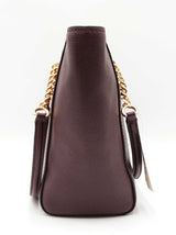 Coach Turnlock Chain Tote In Oxblood Pebbled Leather Fw0626ordu