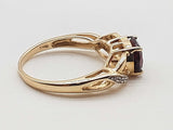 Red Garnet 10k Yellow Gold 2.8g Knot Ring Size 8.25 Do0426crde