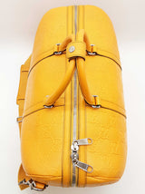 Gucci 625768 Gg Yellow Perforated Leather Weekender Duffle Bag Do1225przde