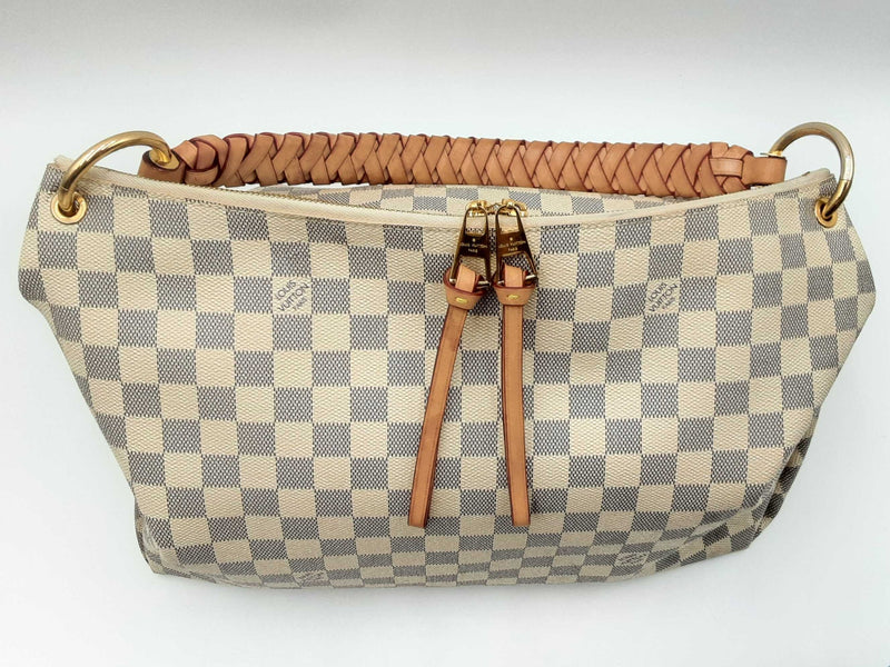 Louis Vuitton Beaubourg Hobo Mm Bag In Damier Azur Coated Canvas Fw0225wrzdu