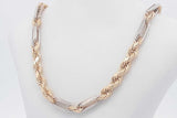 14k Two Tone Gold Rope Chain Necklace 44 Grams 28 Inch Eb0426oxxzsa