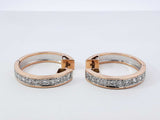 1.0 Cttw Diamond & 14k Two-tone Latch-back Hoop Earrings 6.3 Grams Fw0925wrxdu