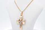 14k Yellow Gold Chain & Crucifix Pendant 13.8 Grams 25 Inch Eb0626orxsa