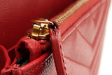Yves Saint Laurent Quilted Chevron Red Leather Envelope Chain Wallet Eb1026wrxde