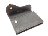 Christian Dior Saddle Bloom Card Holder In Black Grained Leather Fw0726lwrdu