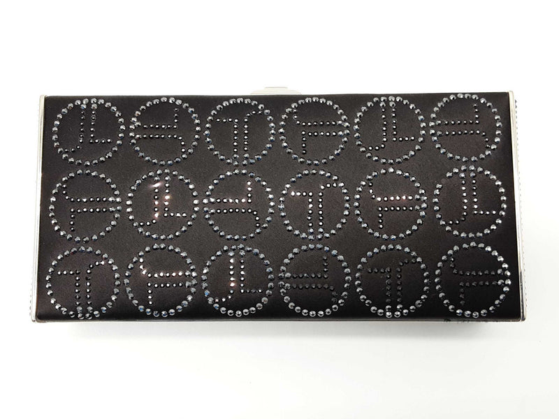 Judith Leiber Black Satin Swarovski Jl Monogram Case Crossbody Bag Do0825oxzde