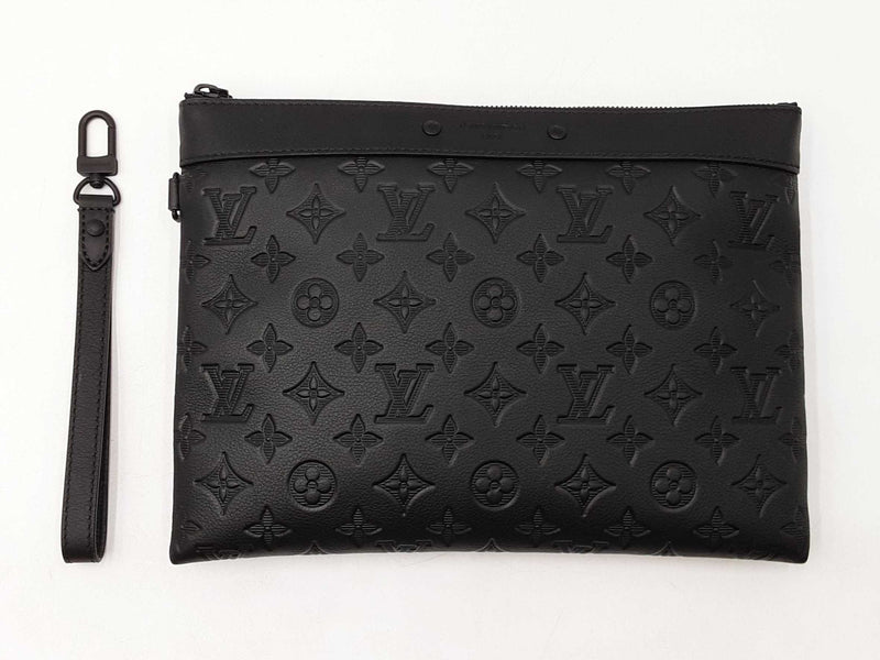 Louis Vuitton To-go Pochette In Monogram Shadow Black Leather Fw1125wzxdu