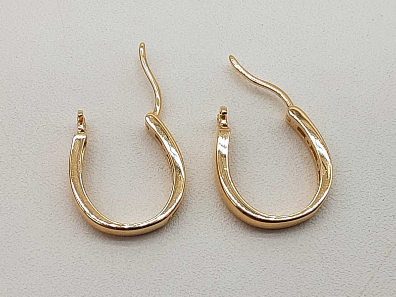 0.40 Cttw Diamonds 14k Yellow Gold 2.3g Hoop Clasp Back Earrings Do0625lexde
