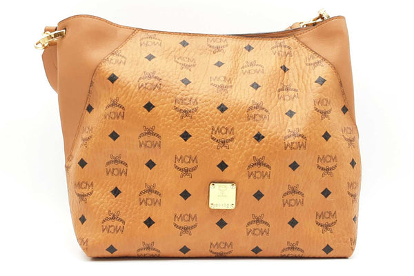 Mcm Klara Visetos Klara Hobo Cognac Shoulder Bag Sd1124lrzdu