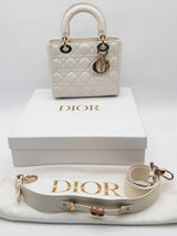 Christian Dior Quilted Cannage Lambskin Lady Dior Top Handle Bag Eb0826oxxzde