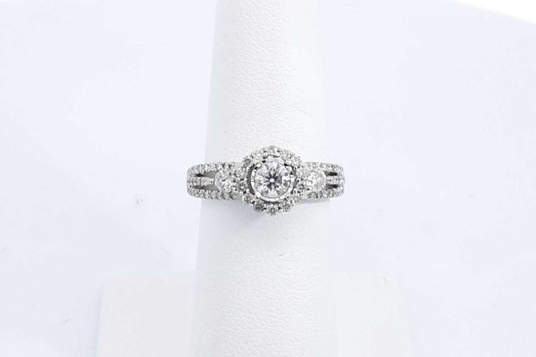 Approx. 0.4ctw Diamond Ring In 14k White Gold 3.3 Grams Size 6.5 Eb0824lrxdu