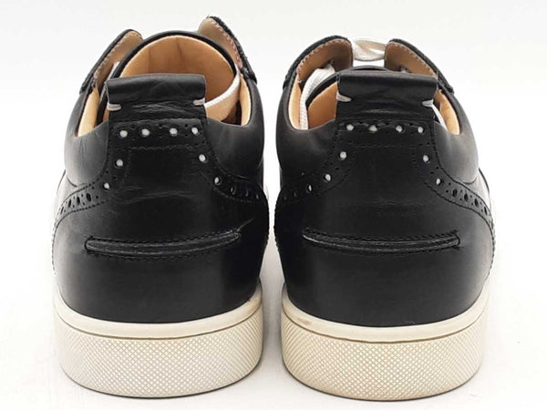 Christian Louboutin Junior Louis Black Leather Sneakers Size 41 Eb0925lorsa