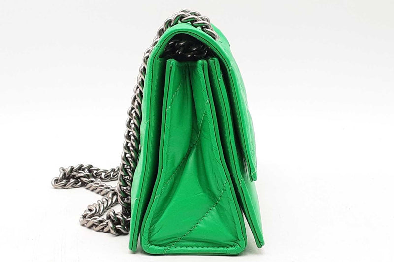 Balenciaga Crush Quilted Green Chain Shoulder Bag Eb1224loxzsa