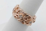 14k Rose Gold Diamond Floral Eternity Band 7.8 Grams Size 6 Eb0926pexsa