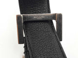 Saint Laurent Cassandre Black Leather Belt & Silver-tone Buckle Fw0225oxzdu