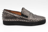 Christian Louboutin Pik Boat Spikes Textured Metallic Sneakers Sz 40 Eb0926lxzsa