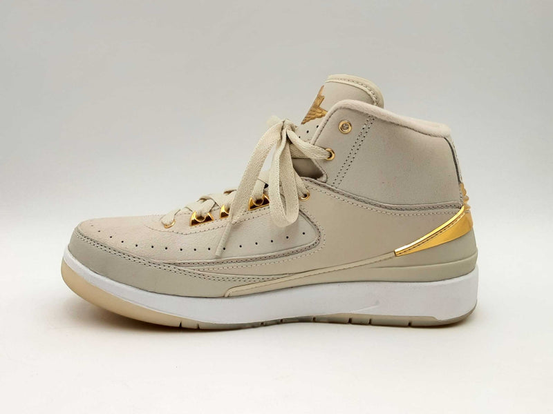 Nike Air Jordan 2 Quai 54 "Bone & Gold" Leather Sneakers Size 6 Youth Fw0125rxsa