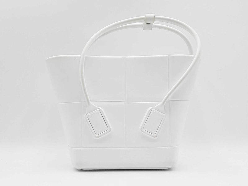 Bottega Veneta Arco Mini Intreccio White Rubber Tote Bag Fw0225orxdu