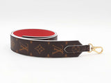 Louis Vuitton Bandoulière Strap In Monogram Canvas & Red Leather Fw0526oxzdu