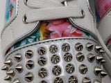 Christian Louboutin Louis Junior Spikes Floral Print Sneakers Sz 41.5 Eb926orxsa