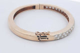 4.84cttw Diamond 14k Yellow Gold Hinged Bangle Bracelet 30.5 Grams Eb0326orxzdu