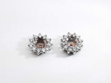 0.72 Cttw Diamond & 14k White Gold Snowflake Earring Jackets 3 Grams Fw0326ozxdu