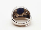 Blue Star Sapphire 14k White Gold 8.3g Ring Size 6.75 Do0726ixzde