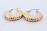 14k Yellow Gold Textured Hoop Earrings 3.5 Grams Eb0226lerde