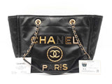 Chanel Deauville Small Shopping Bag In Black Leather Fwwrxzdu